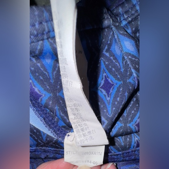 PrAna Roxanne Cropped Leggings Blue Paisley Sz XS Yoga Athleisure Low Rise VGUC - Picture 11 of 11